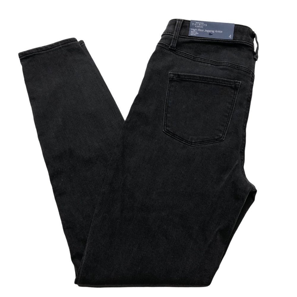 Talbot's Hi rise jegging ankle BLACK JEANS SZ 4 NWT